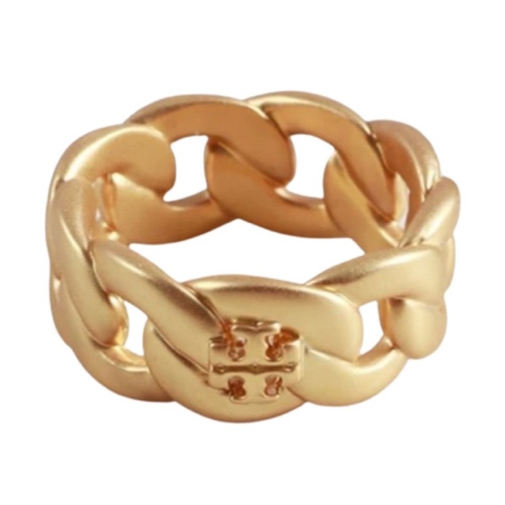 TORY BURCH • Gold Rope Knots Logo Ring